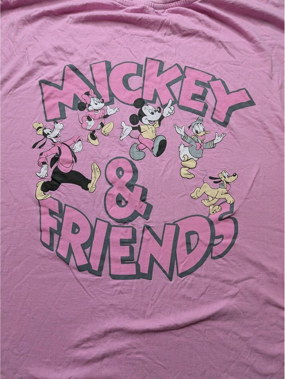H&M Shirt Mens 2XL Pink Mickey & Friends Disney Graphic Short Sleeve Tee Casual - Picture 5 of 7